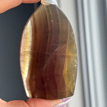 Yellow and Purple Fluorite Flame with Mica Specimen