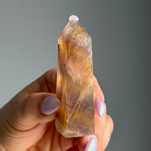 Yellow and Purple Fluorite Tower Crystal Specimen