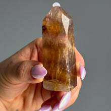 Yellow and Purple Fluorite Tower Crystal Specimen