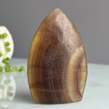 Yellow & Purple Fluorite Banded Freeform Crystal Specimen