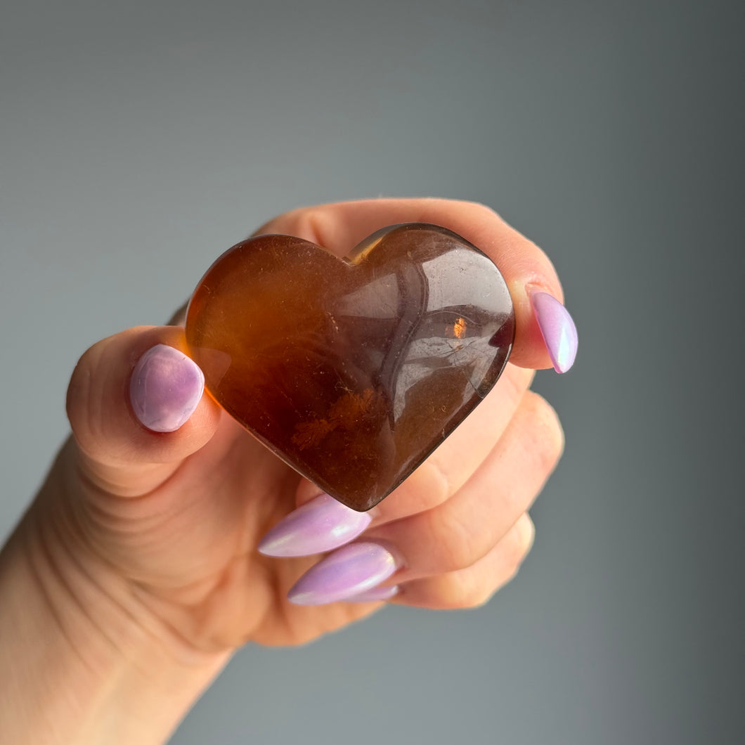 Yellow Fluorite Heart Carving Specimen
