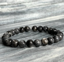 Larvikite (Black Labradorite) Stretch Bracelet