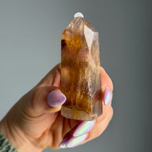 Yellow and Purple Fluorite Tower Crystal Specimen