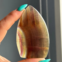 Yellow & Purple Fluorite Banded Freeform Crystal Specimen