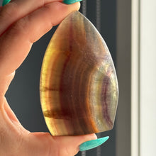 Yellow & Purple Fluorite Banded Freeform Crystal Specimen