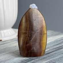 Yellow and Purple Fluorite Flame with Mica Specimen