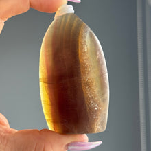 Yellow and Purple Fluorite Flame with Mica Specimen