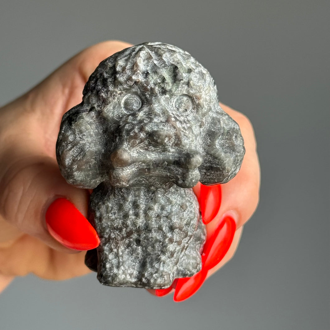 Yooperlite Dog Crystal Dog Carving