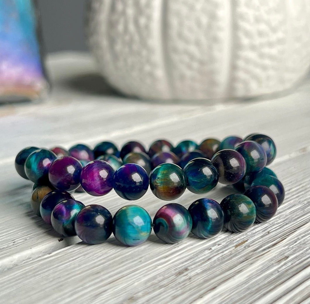 Tigers Eye Rainbow (dyed) Stretch Bracelet