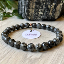 Larvikite (Black Labradorite) Stretch Bracelet