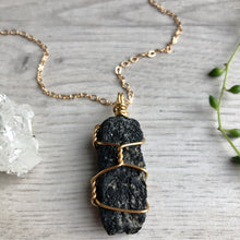 Black Tourmaline wire wrapped necklace