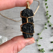 Black Tourmaline wire wrapped necklace