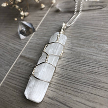 Selenite wire wrapped necklace
