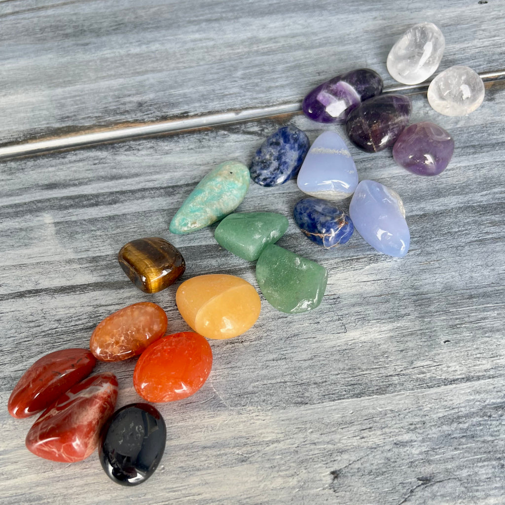 7 Chakra healing crystal specimen tumble set – Wholehearted