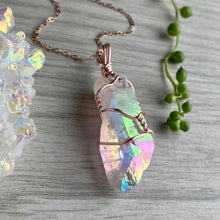 Angel Aura Quartz Wire Wrapped Crystal Necklace