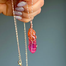 Aura Quartz wire wrapped necklace
