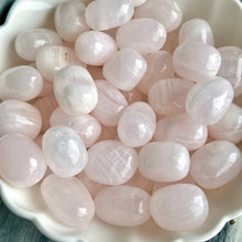 Pink Mangano Calcite tumbled pocket stone crystal specimen (sm)