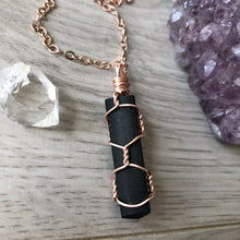 Black Tourmaline Wire Wrapped Necklace