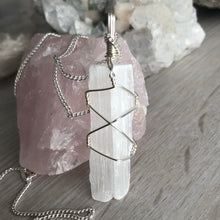 Selenite wire wrapped necklace