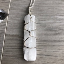 Selenite wire wrapped necklace