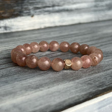 Strawberry Quartz  with Hematite Spacer Stretch Bracelet