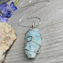 Aquamarine Wire Wrapped Necklace