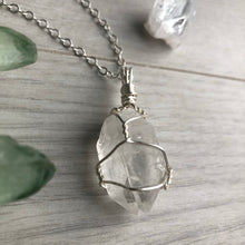 Clear Quartz Silver Wire Wrapped Necklace