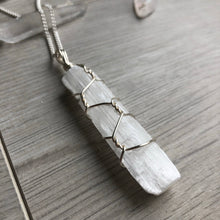 Selenite wire wrapped necklace
