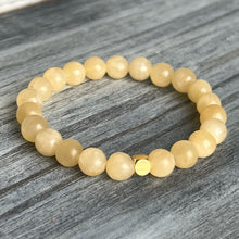 Yellow Calcite Stretch Bracelet with Gold Hematite Spacer
