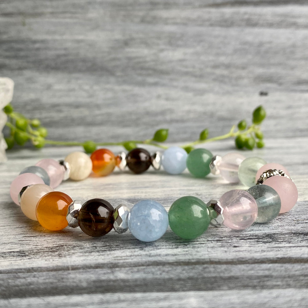Fertility & Pregnancy Support Intention Bracelet with Silver Hematite Spacers