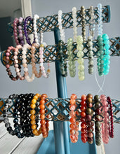 A-Z Mystery 8mm Beaded stretch stone bracelet