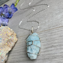 Aquamarine Wire Wrapped Necklace