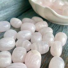 Pink Mangano Calcite tumbled pocket stone crystal specimen (sm)