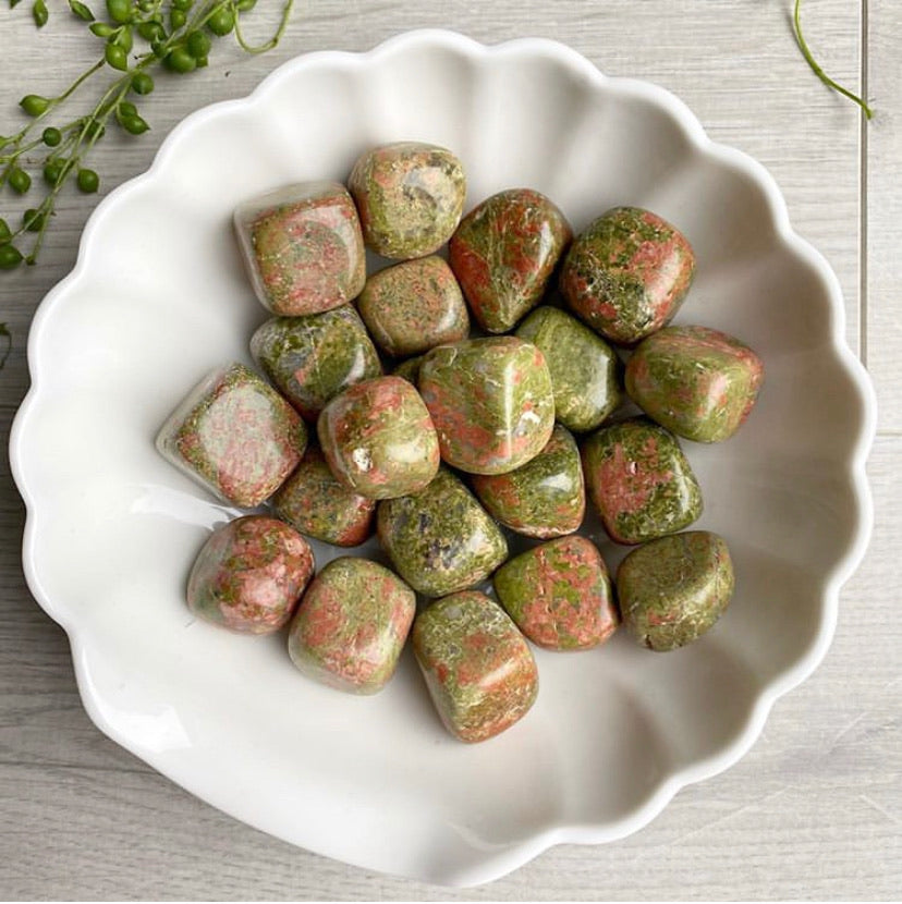Unakite Jasper Tumbled Pocket Stone