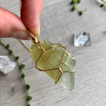 Green Calcite (Raw) Wire Wrapped Necklace