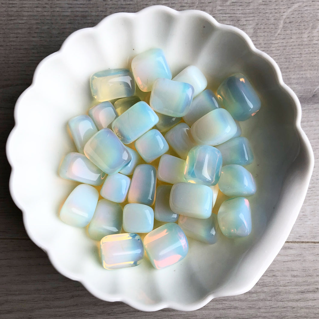 Opalite tumbled pocket stone crystal specimen