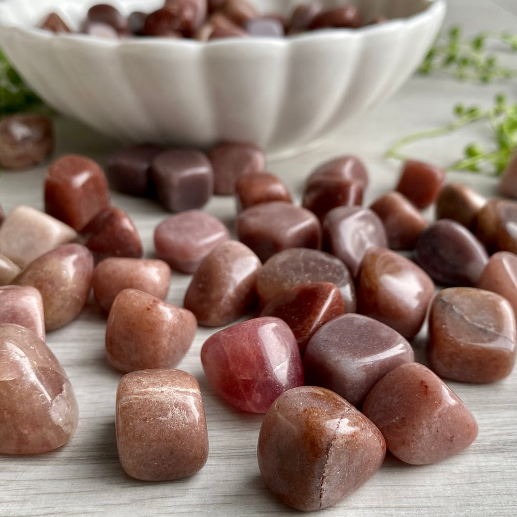 Strawberry Quartz Tumbled pocket stone specimen