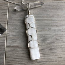 Selenite wire wrapped necklace