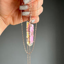 Angel aura quartz wire wrapped crystal necklaces