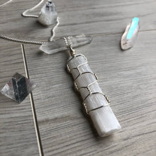 Selenite wire wrapped necklace