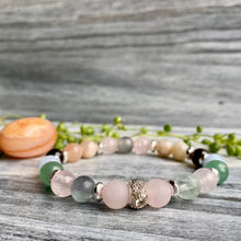 Fertility & Pregnancy Support Intention Bracelet with Silver Hematite Spacers & Carnelian Pocket Stone Specimen