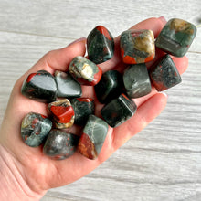 Bloodstone tumbled pocket stone crystal specimen