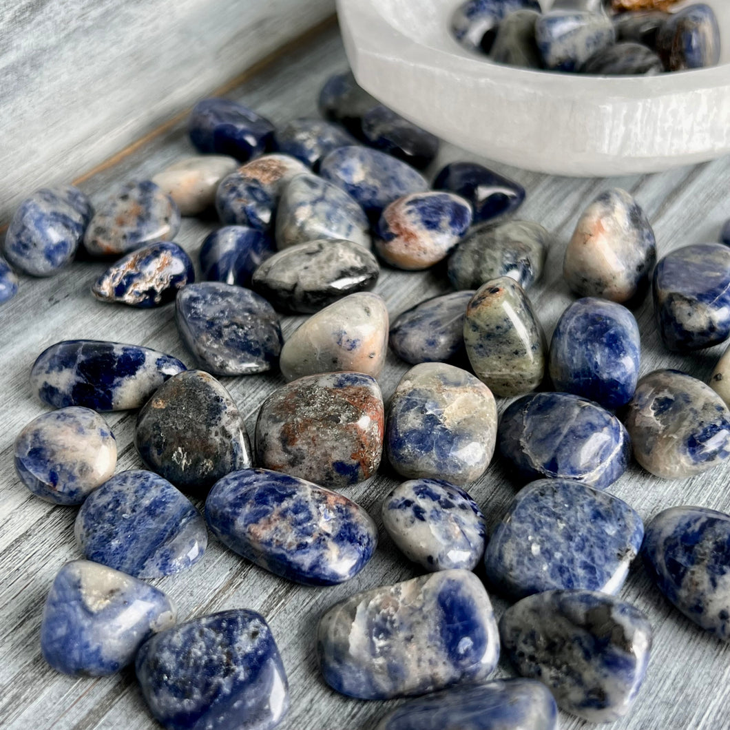 Sodalite pocket stone tumbled crystal specimen