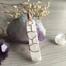 Selenite wire wrapped necklace