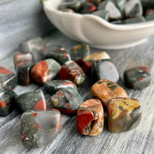 Bloodstone tumbled pocket stone crystal specimen
