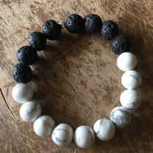 Howlite/Lava Diffuser Beaded Stretch Bracelet - 10mm Beads