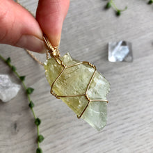 Green Calcite (Raw) Wire Wrapped Necklace