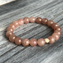 Strawberry Quartz  with Hematite Spacer Stretch Bracelet