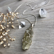 Prasiolite (Green Amethyst) Wire Wrapped Necklace