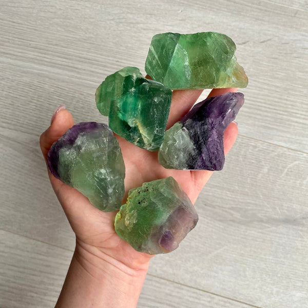 Rainbow fluorite crystal specimen, Wholehearted Crystal Creations, Regina SK